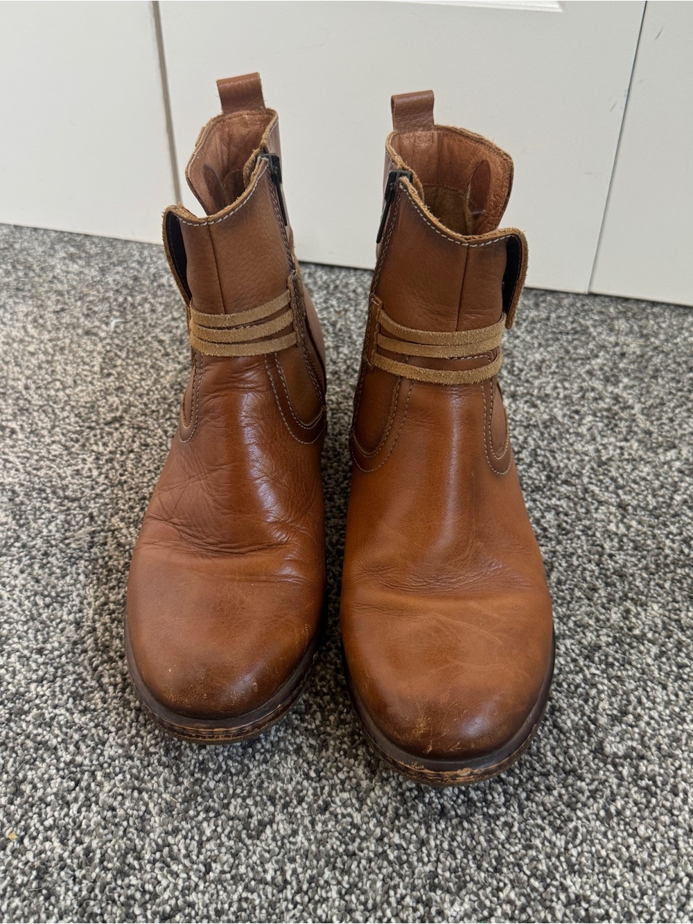 Pikolinos Zaragoza W9H-8800 Brandy Cognac Leather Ankle Boots EU 38 US 7.5 - Picture 4 of 11